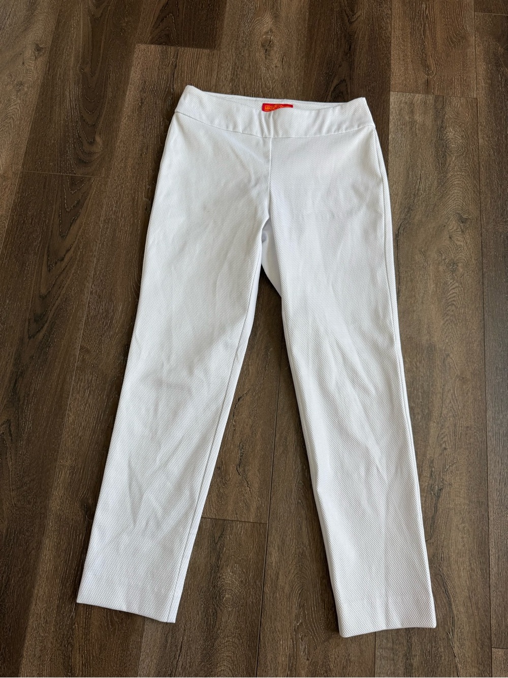 Krazy Larry Women's White Ponte Ankle Pants Size 4